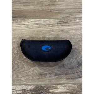 Costa Black Hard Shell Sunglasses Case Blue Logo Zipper Closure Padded